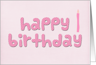 Pink Polka Dot, Happy Birthday Text card