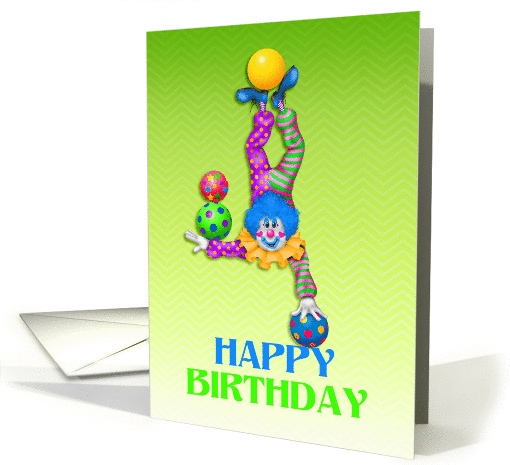 Balancing Balls, Clown, Happy Birthday card (1347770)