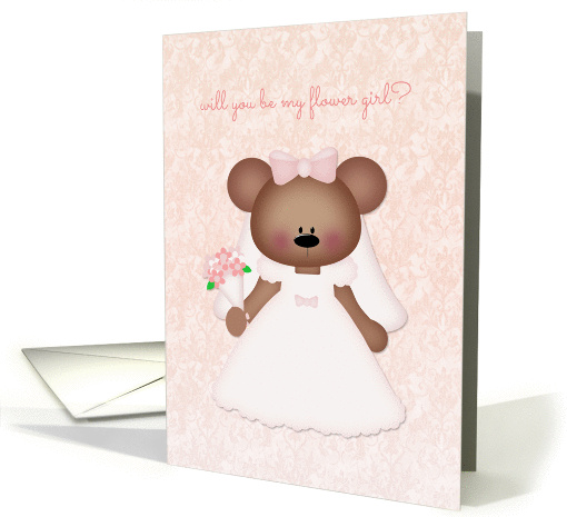 Cute Bear Bride, Flower Girl Invitation card (1347818)