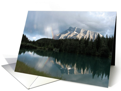 Mountain Reflection, Rainbow, Sympathy card (1350252)