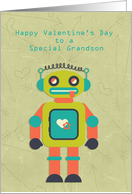 Cute Robot, Happy Valentine’s Day, Grandson card
