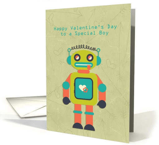 Cute Robot, Happy Valentine's Day, Special Boy card (1350910)