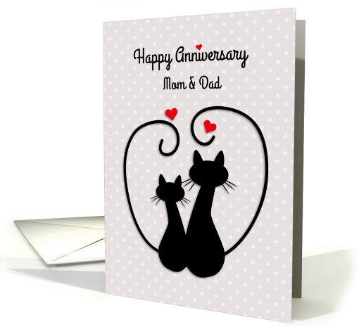 Love Cats, Happy Anniversary, Mom and Dad card (1351488)