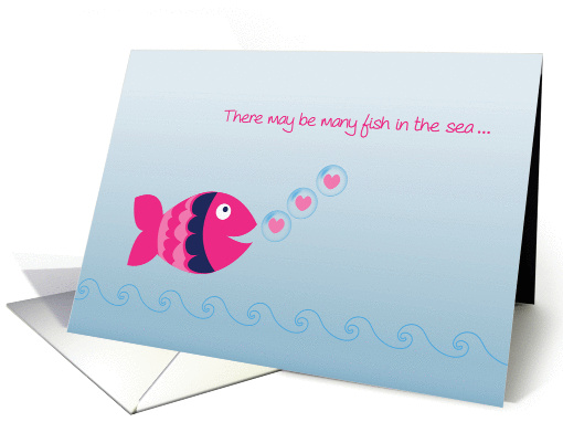 Pink Fish, Hearts, Valentine card (1351806)