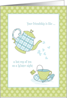 Tea Set, Friendship Thank You card