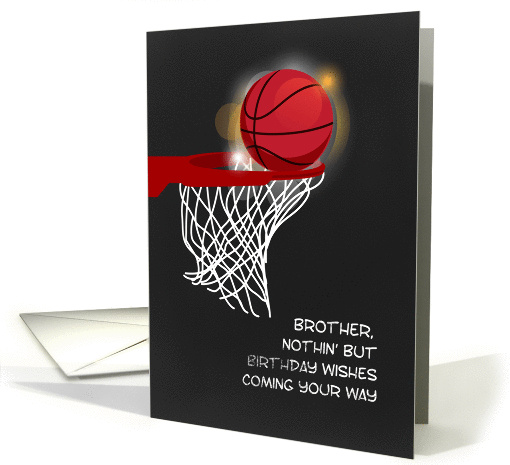Basketball and Net, Birthday for Brother card (1352618)