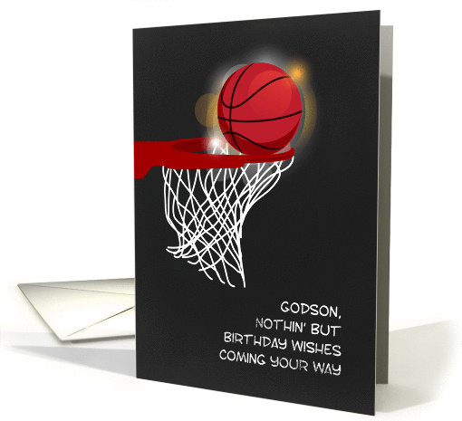 Basketball and Net, Birthday for Godson card (1352740)