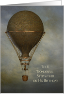 Steampunk, Hot Air Balloon, Birthday, Stepfather card