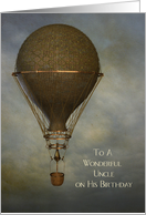 Steampunk, Hot Air Balloon, Birthday, Uncle card