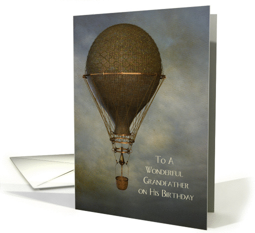 Steampunk, Hot Air Balloon, Birthday, Grandfather card (1354444)