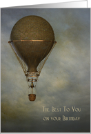 Steampunk, Hot Air Balloon, Birthday card