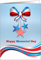 Patriotic Bow and Stars, Memorial Day card