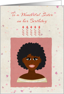 Birthday for Sister, African American Woman card