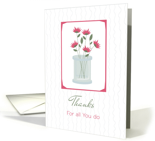 Vase of Flowers, Thank You, Administrative Professionals Day card