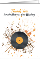 Vinyl Record, Flourishes, Thank You for Wedding Music card