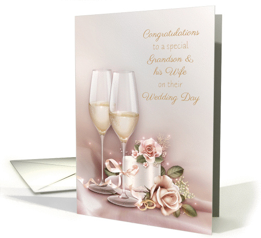 Wedding Congratulations, Grandson and Wife card (1357406)