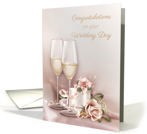 Wedding Congratulations, Wedding Cake, Champagne card (1357418)