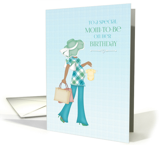 Birthday for Mom-to-Be, Dark-skinned Woman card (1357594)