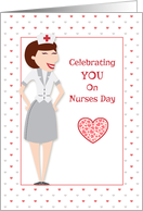 Nurses Day, Cartoon Nurse, Hearts card