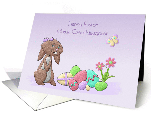 Happy Easter Great Granddaughter, Cute Rabbit, Easter... (1358898)