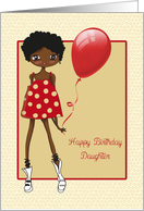 Modern African American Girl, Birthday for Daughter card