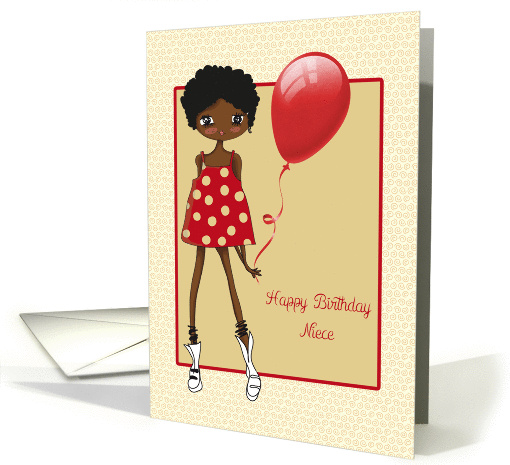 Modern African American Girl, Birthday for Niece card (1359412)