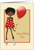 Modern African American Girl, Birthday for Niece card