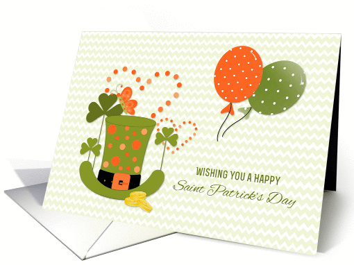 Leprechaun Hat, Shamrocks, St. Patrick's Day card (1360116)