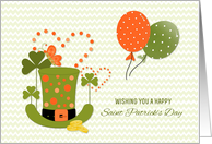 Leprechaun Hat, Shamrocks, St. Patrick’s Day card