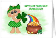 Little Girl, Pot of Gold, Rainbow, Saint Patrick’s Day Granddaughter card