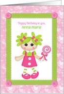 Sweet Girl, Buttons, Lace, Happy Birthday, Customize Name card