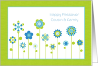 Flower Garden, Happy Passover, Cousin and Family card