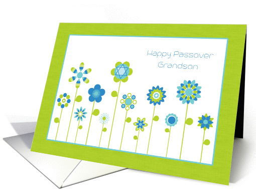 Flower Garden, Happy Passover, Grandson card (1362918)