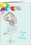 Fashionable Girl, 18th Birthday card