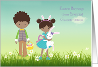 Easter Blessings, Grandchildren, Dark Skinned Children card