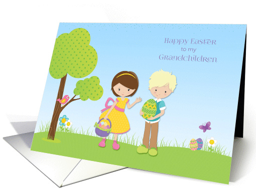 Easter Blessings, Grandchildren, Boy and Girl card (1365598)