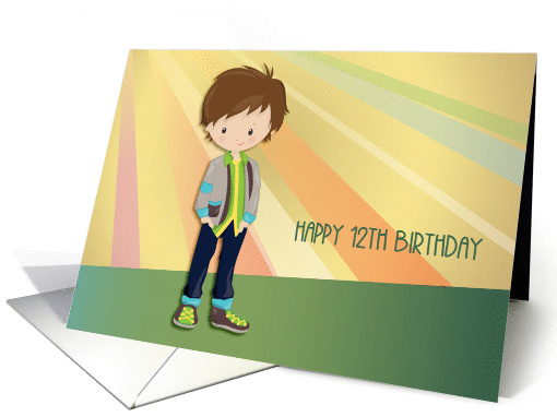 Cool Dude, Happy 12th Birthday for Boy card (1365790)