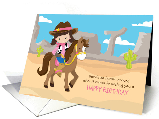Cowgirl, Brunette, Horse, Desert card (1366264)