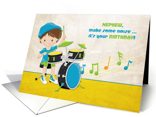 Birthday Boy, Drummer, Music, Nephew card (1367442)