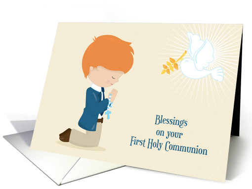 First Communion, Red Haired Boy, Praying card (1368358)