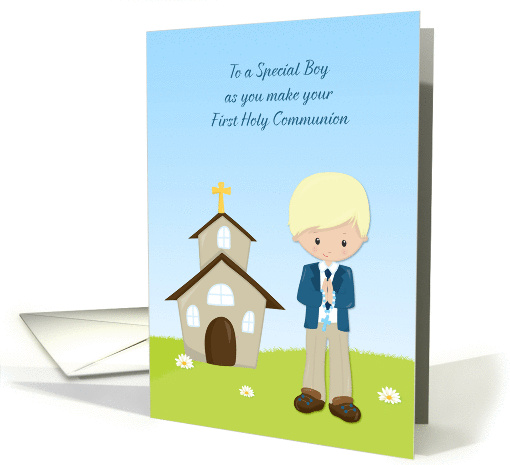 First Communion, Blonde Boy, Church card (1368430)
