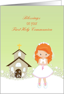 Communion, Red Haired Girl, Church card