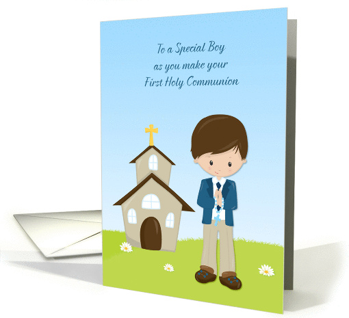 Communion, Brown Haired Boy, Church card (1369860)
