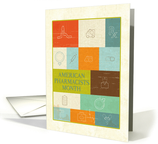 American Pharmacists Month, Medical Icons card (1369866)