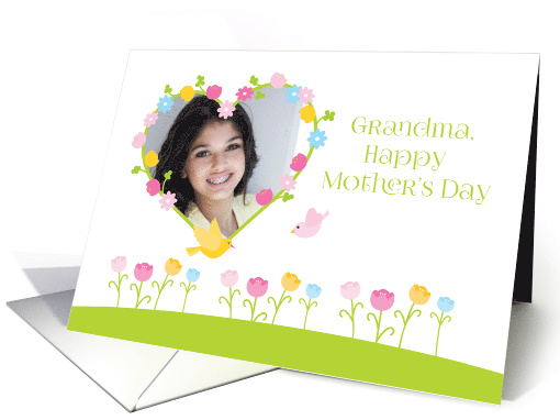 Floral Heart Frame, Tulips, Happy Mother's Day Grandma,... (1370676)