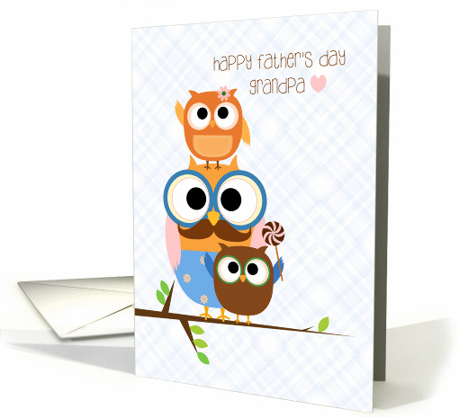 Owl Family, Father's Day for Grandpa card (1373174)