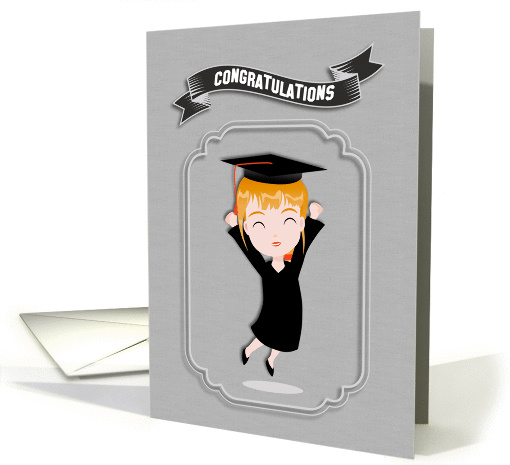 Congratulations, Happy Girl Graduate card (1373214)