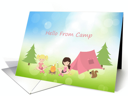 Girls at Summer Camp, Hello From Camp card (1373698)