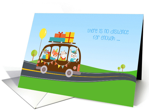 Animals on Bus, Happy Birthday from Across the Miles card (1374528)
