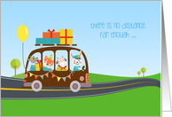 Animals on Bus, Happy Birthday from Across the Miles card